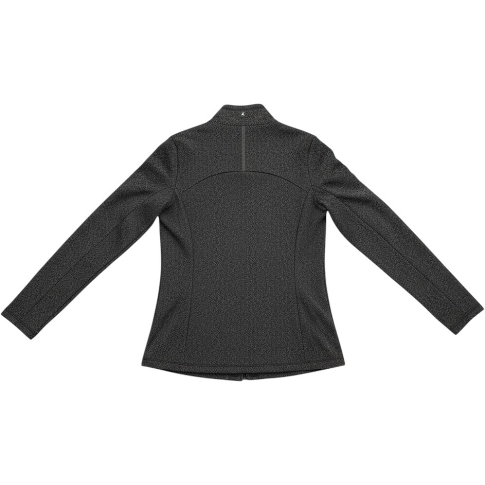 Zella Womens Small Gray Herringbone Asymmetric Zip Thumbhole Pullover - Picture 2 of 12